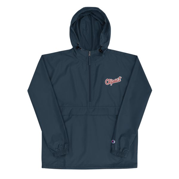 Clipset x Champion Embroidered Packable Jacket (White/Red)