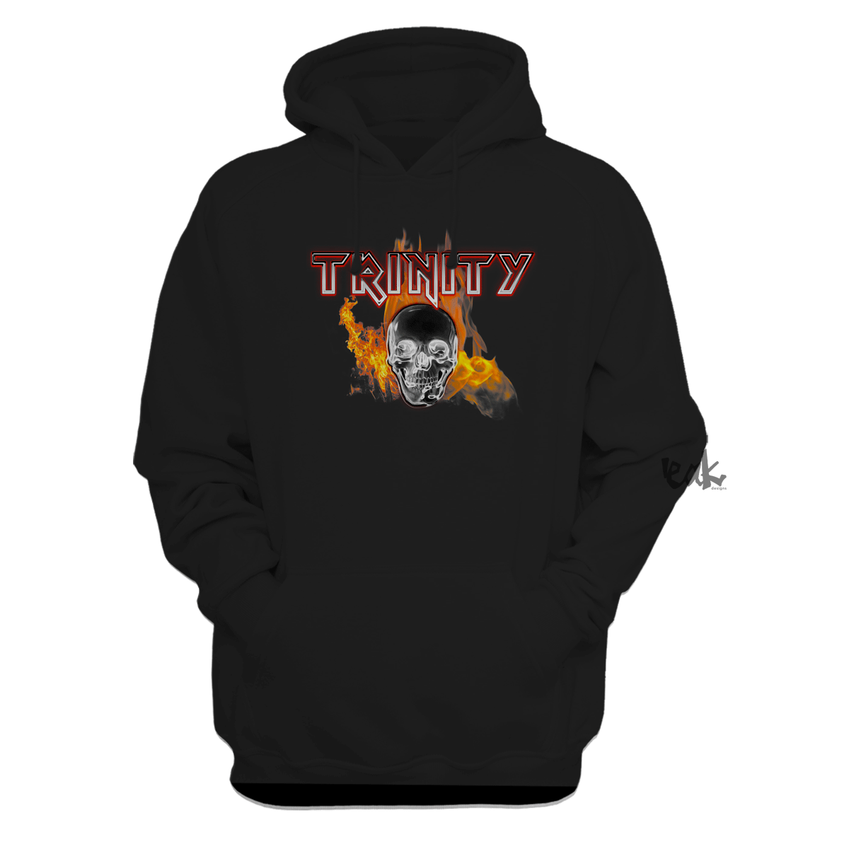 Trinity Skull on Fire Hoodie