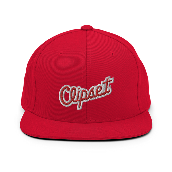 CLIPSET SCRIPT Embroidered Snapback Hat