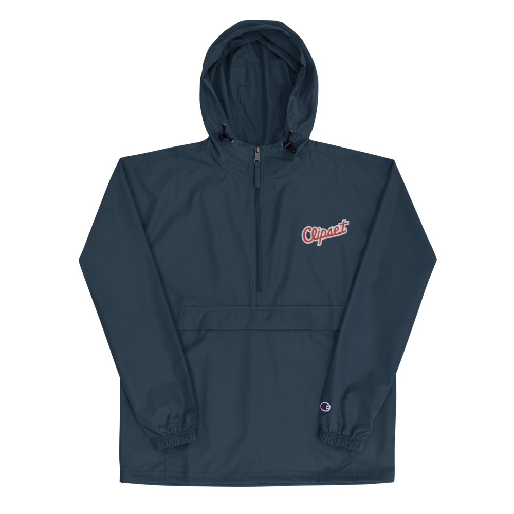 Clipset x Champion Embroidered Packable Jacket (White/Red
