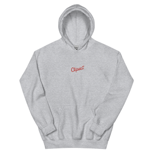 Clipset Script Center Court Red/White Embroidered Hoodie