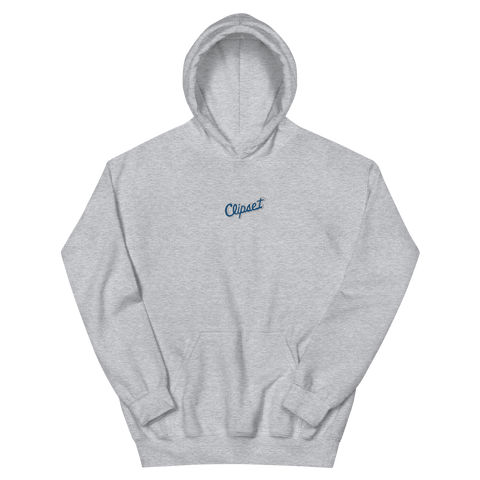 Clipset Script Center Court Royal/White Embroidered Hoodie