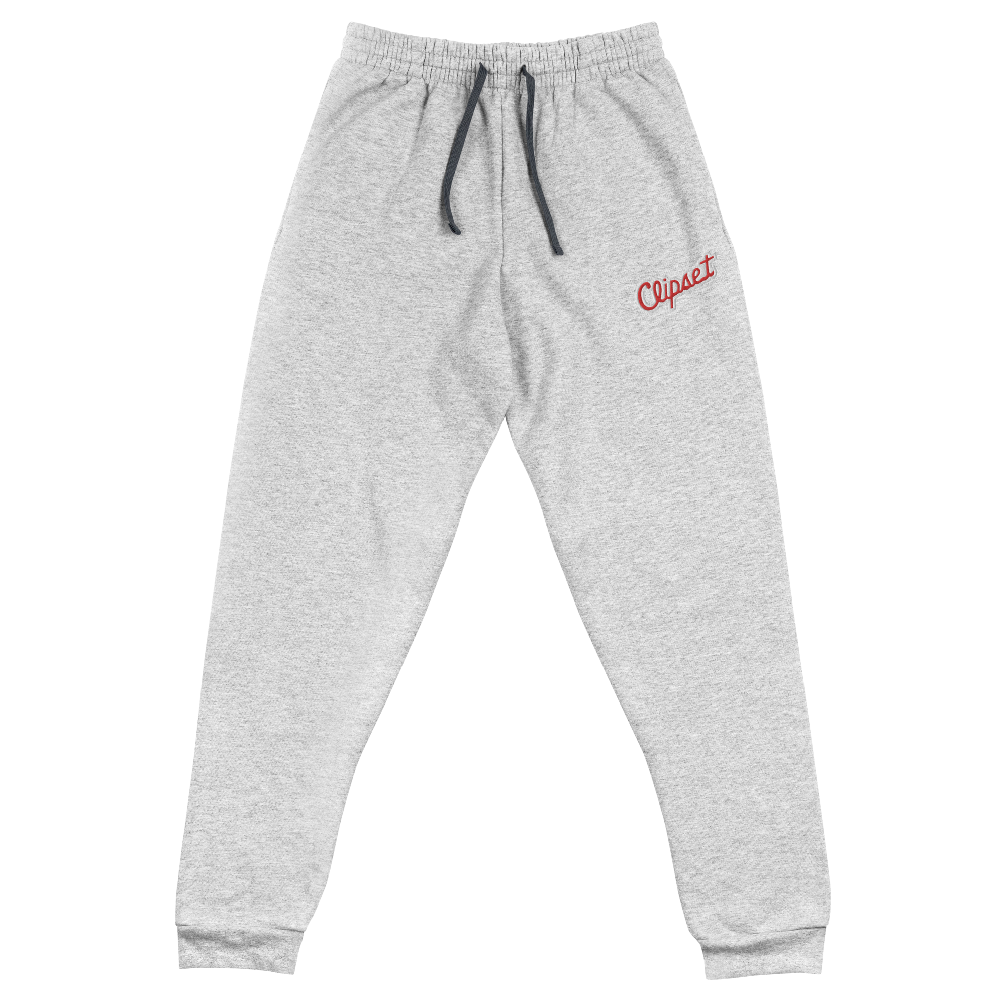 Clipset Red/White Embroidered Joggers