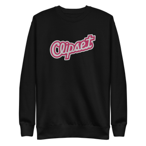 Embroidered Clipset Women's Anniversary Crewneck (Pink/White)